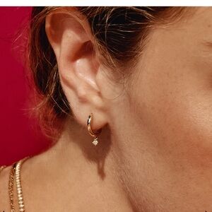 Catbird Petite Classic Hoop, Diamond